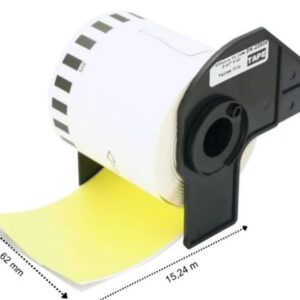 Brother DK-22606 (Black on Yellow）continuous film tape yellow